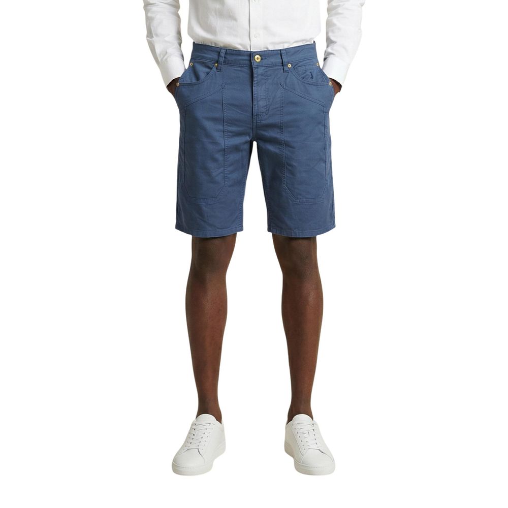Jeckerson Blue Cotton Bermuda Shorts