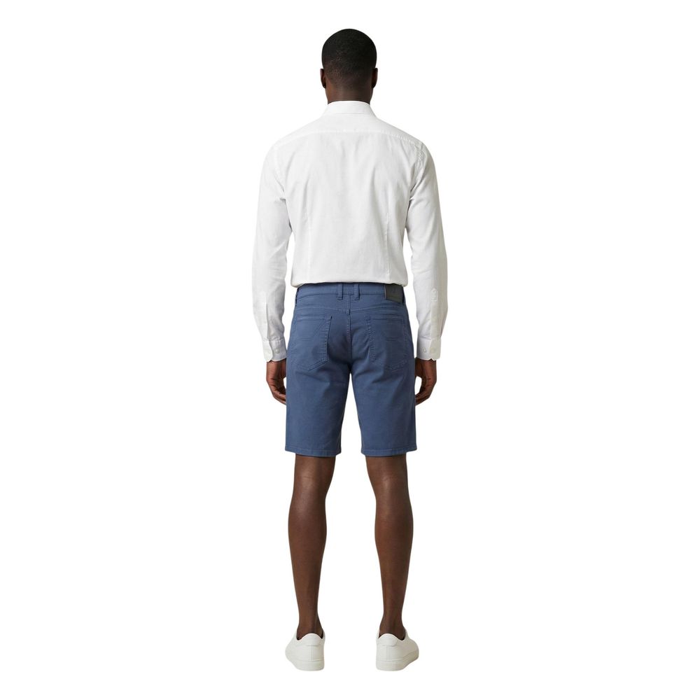 Jeckerson Blue Cotton Bermuda Shorts