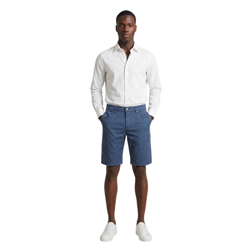 Jeckerson Blue Cotton Bermuda Shorts