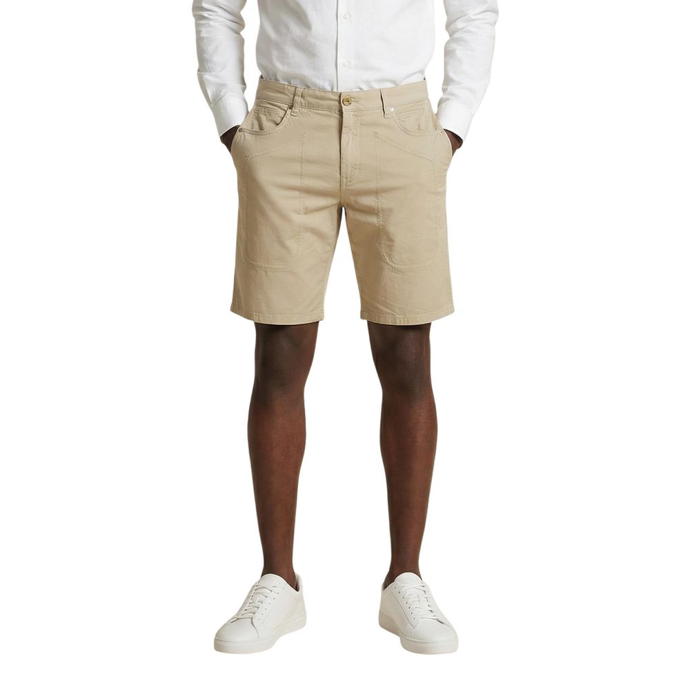 Jeckerson Beige Cotton Bermuda Shorts