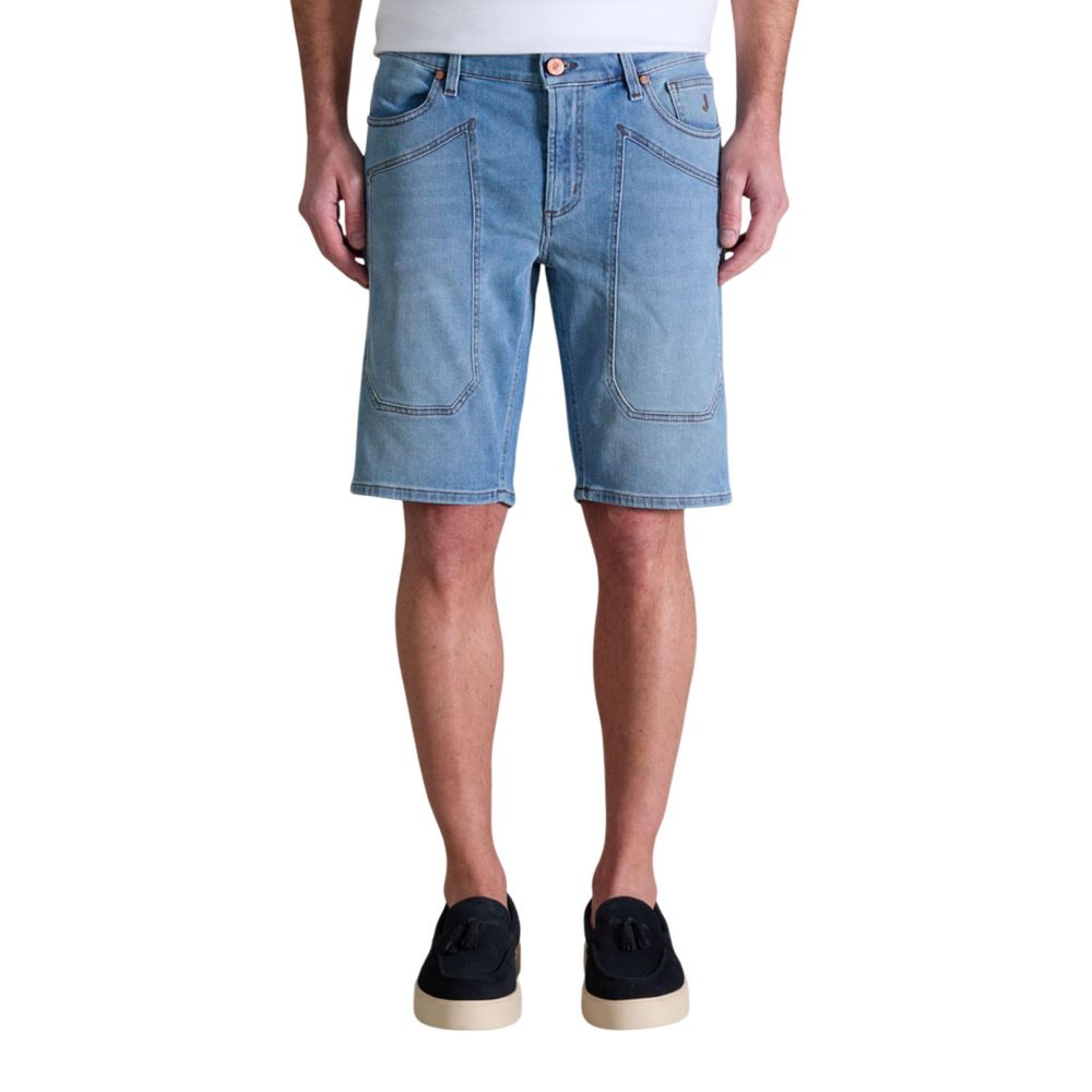 Jeckerson Light Blue Cotton Bermuda Shorts
