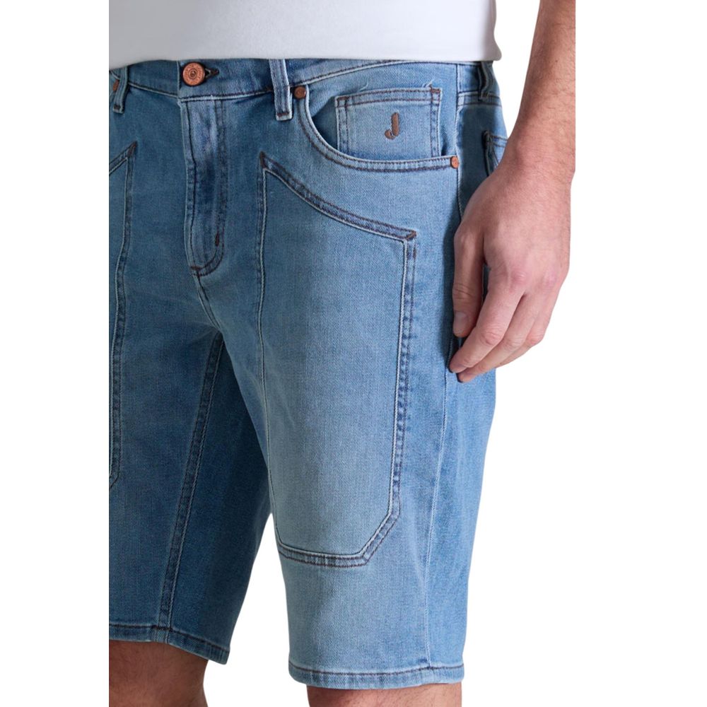 Jeckerson Light Blue Cotton Bermuda Shorts