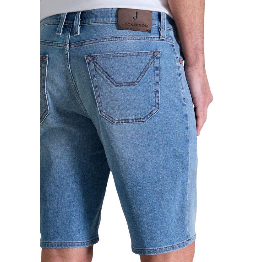 Jeckerson Light Blue Cotton Bermuda Shorts