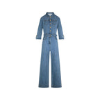 Morgan De Toi Light Blue Cotton Jumpsuit