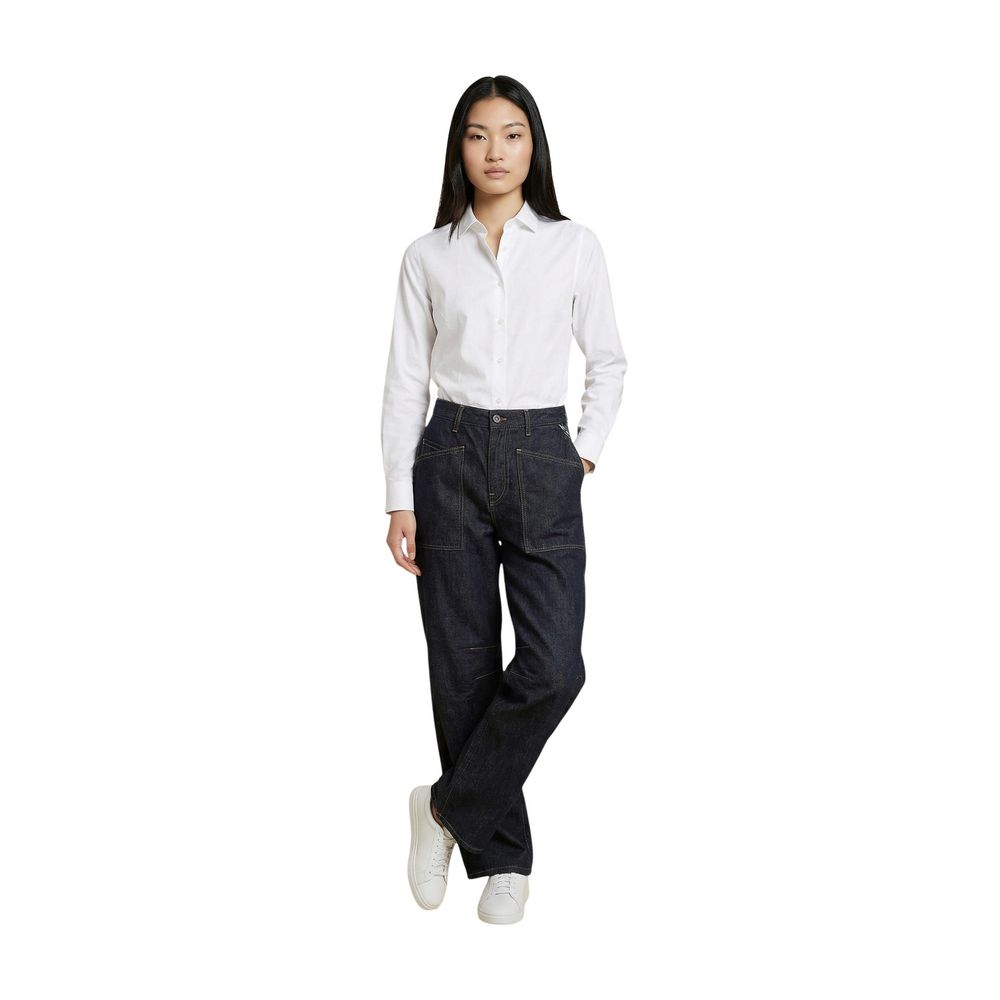 Replay Blue Cotton Mom Jeans