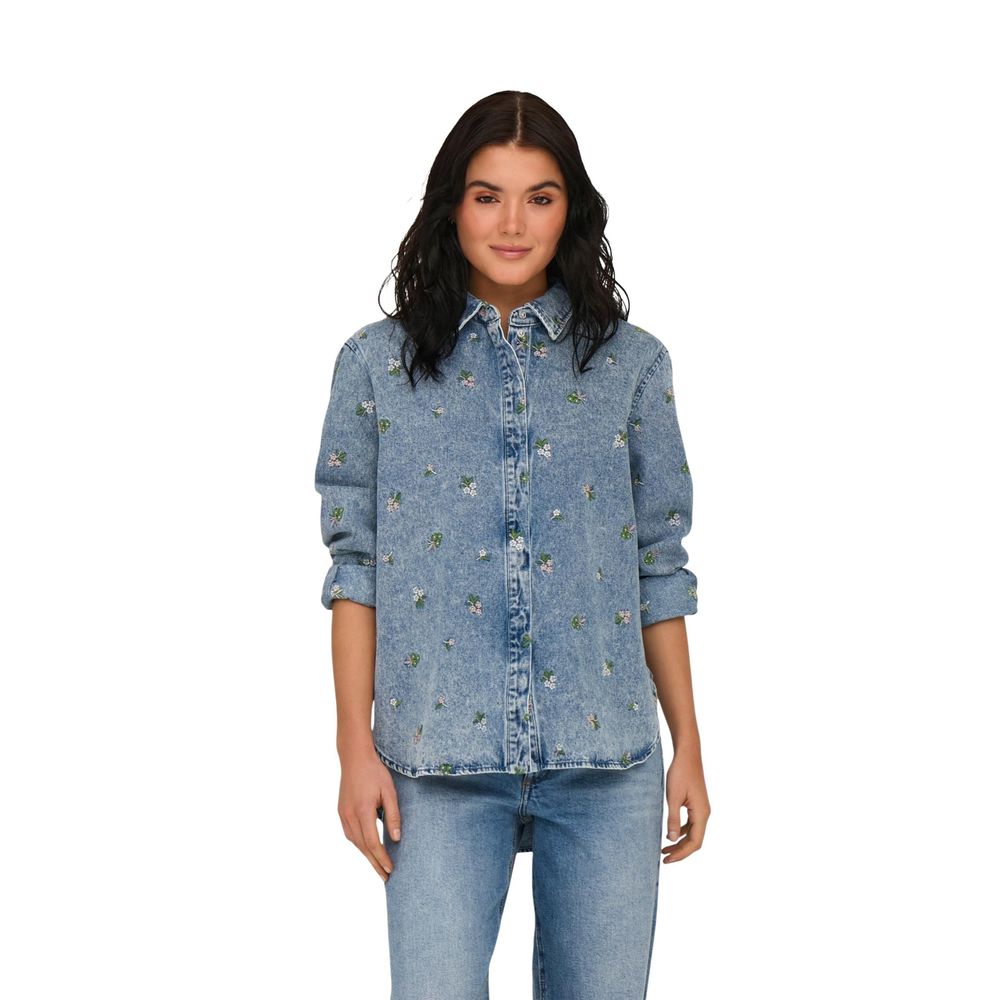 Only Light Blue Cotton Blouse