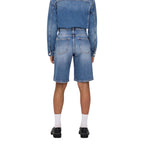 Only Blue Cotton Bermuda Shorts