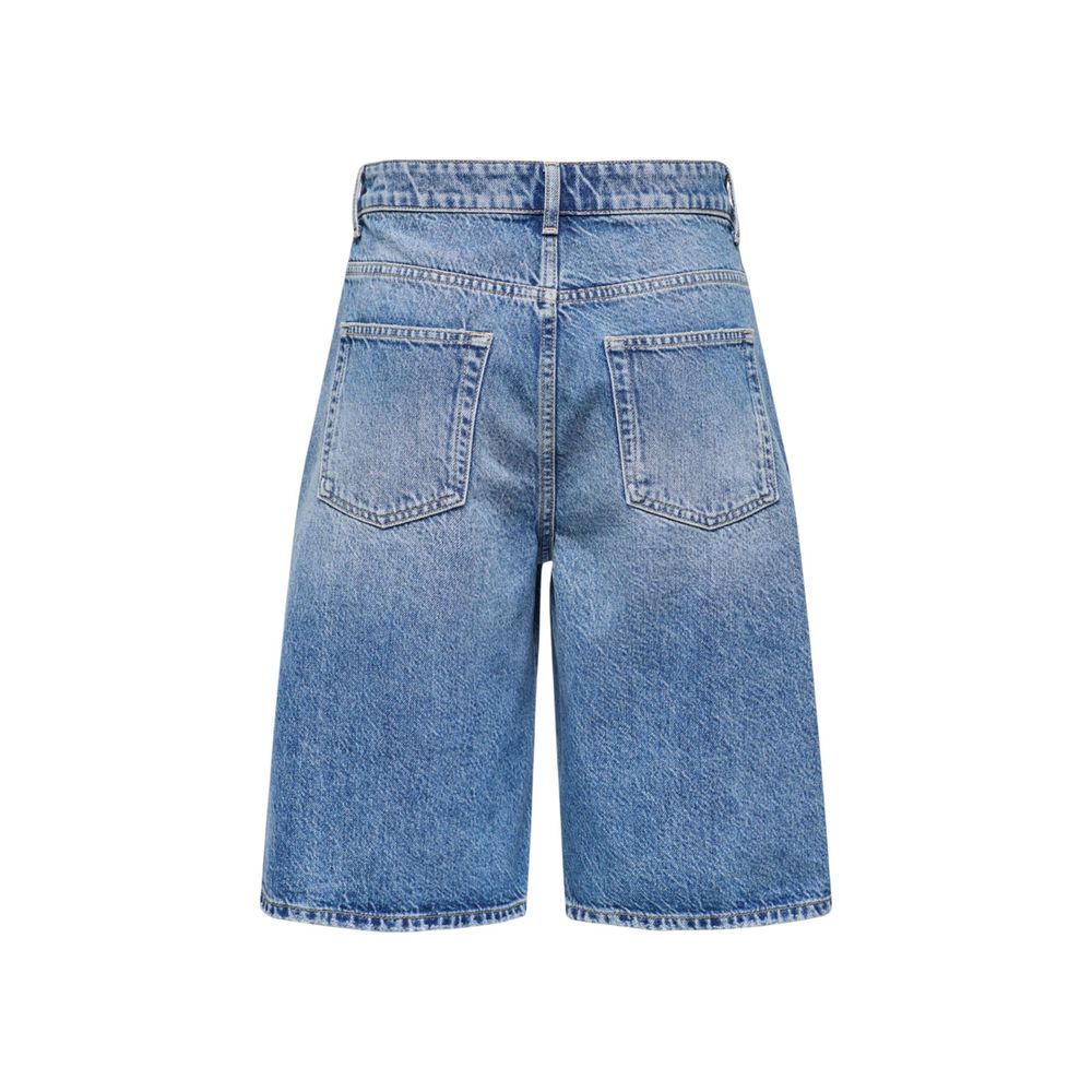 Only Blue Cotton Bermuda Shorts