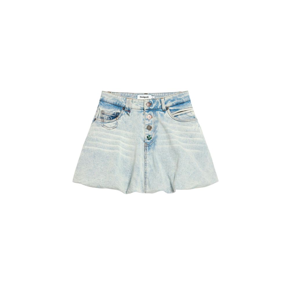 Desigual Blue Cotton Mini Skirt