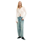 Desigual Cream Viscose Long Sleeve T-Shirt