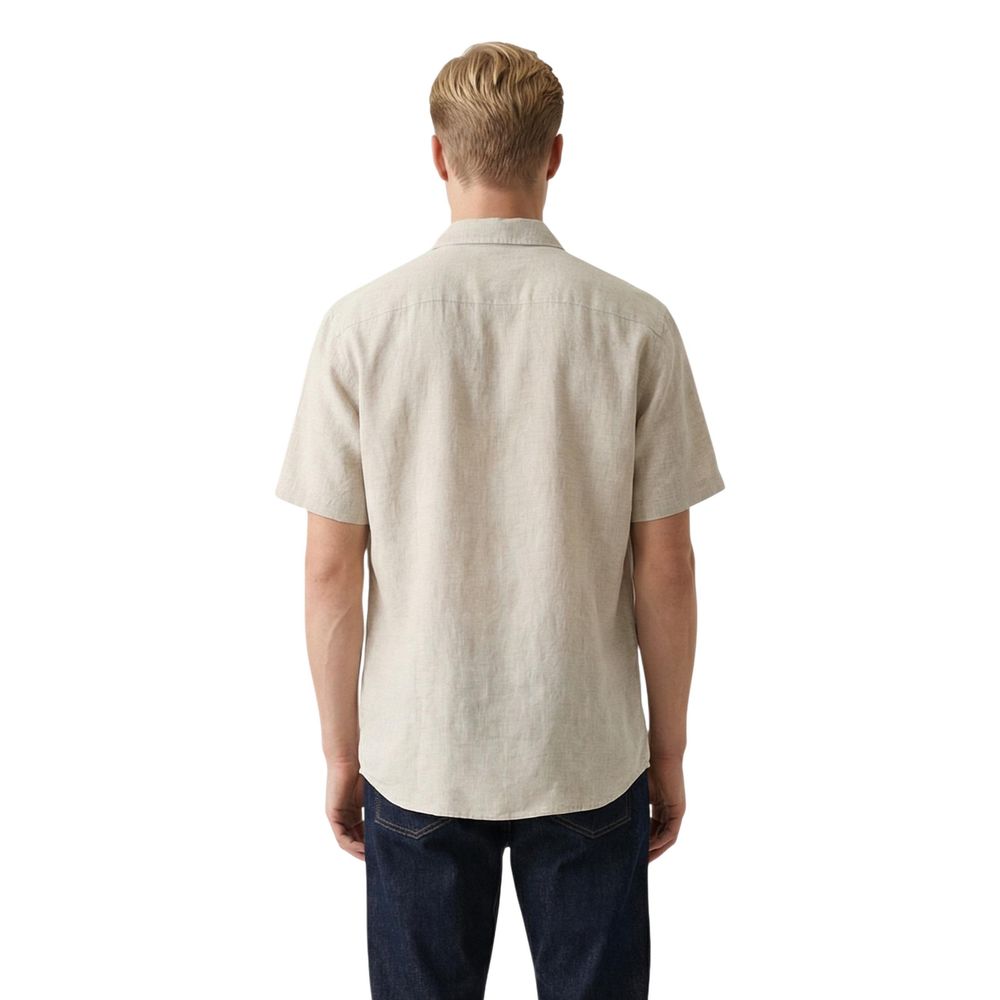 Gianni Lupo Beige Linen Shortsleeve Shirt