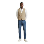Gianni Lupo Beige Cotton Waistcoat