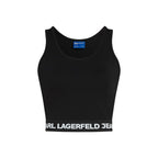 Karl Lagerfeld Black Viscose Top