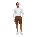 Borghese Beige Linen Bermuda Shorts