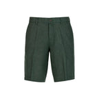 Borghese Green Linen Bermuda Shorts