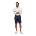 Borghese Blue Linen Bermuda Shorts