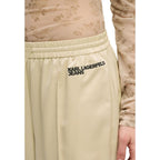 Karl Lagerfeld Beige Polyester Joggers (Workout Pants)
