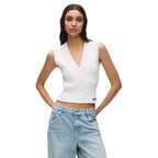 Karl Lagerfeld White Viscose Tank Tops