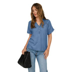 Only Blue Lyocell Shortsleeve Shirt