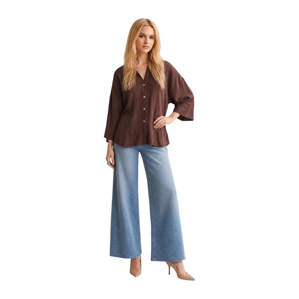 Jacqueline De Yong Brown Viscose Blouse