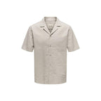 Only & Sons Beige Cotton Shortsleeve Shirt