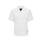 Only & Sons White Linen Shortsleeve Shirt