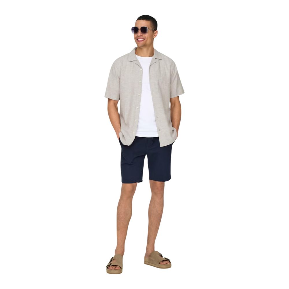 Only & Sons Beige Linen Shortsleeve Shirt