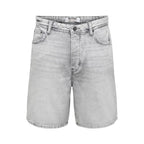 Only & Sons Gray Cotton Bermuda Shorts