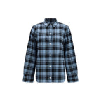 Off-White Blue Cotton Full-Length Jacket