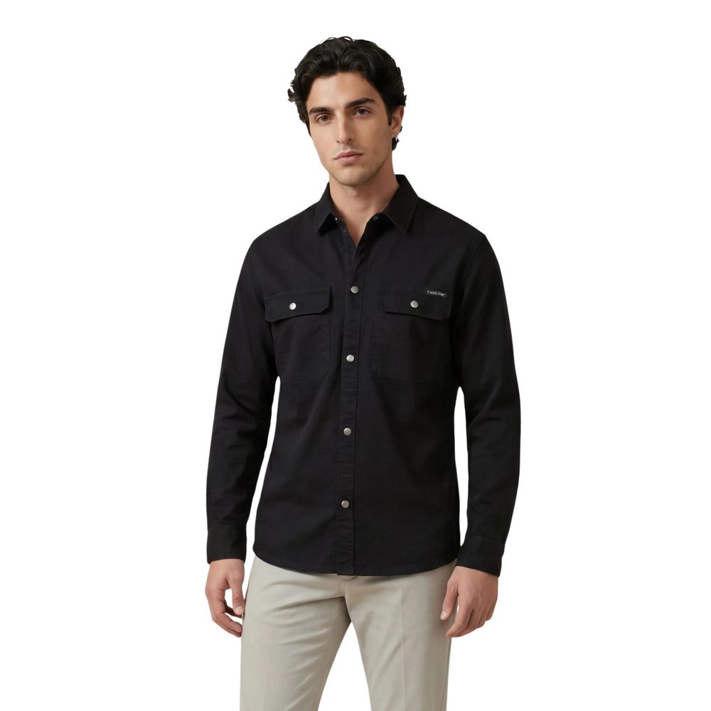 Calvin Klein Jeans Black Cotton Dress Shirt