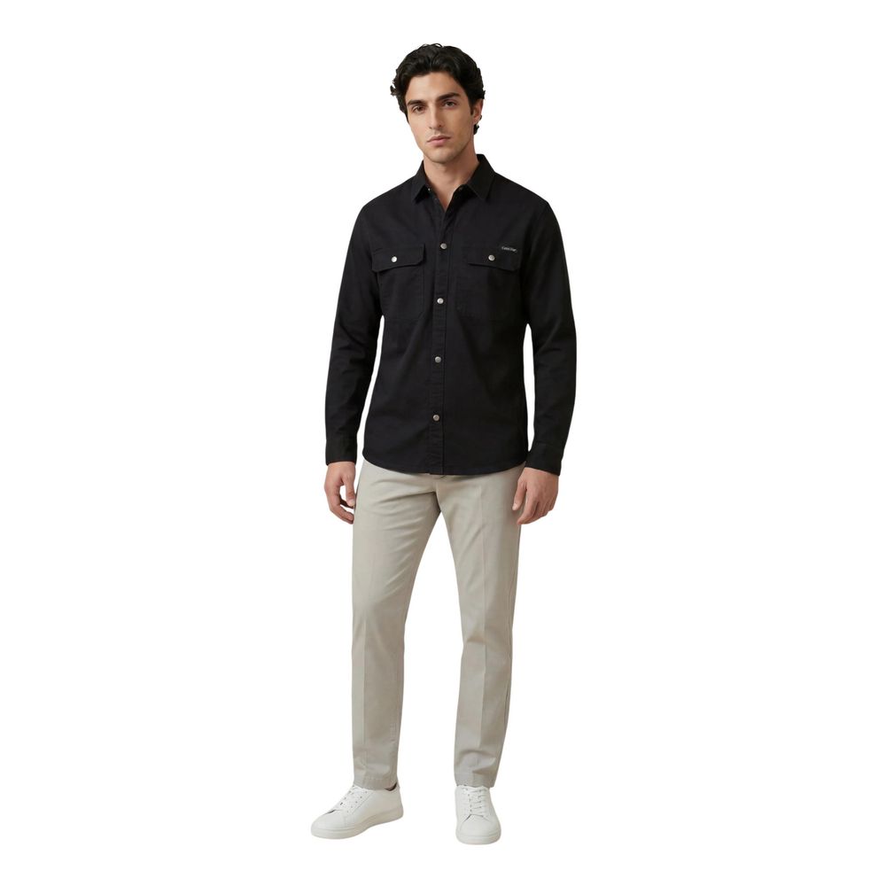 Calvin Klein Jeans Black Cotton Dress Shirt