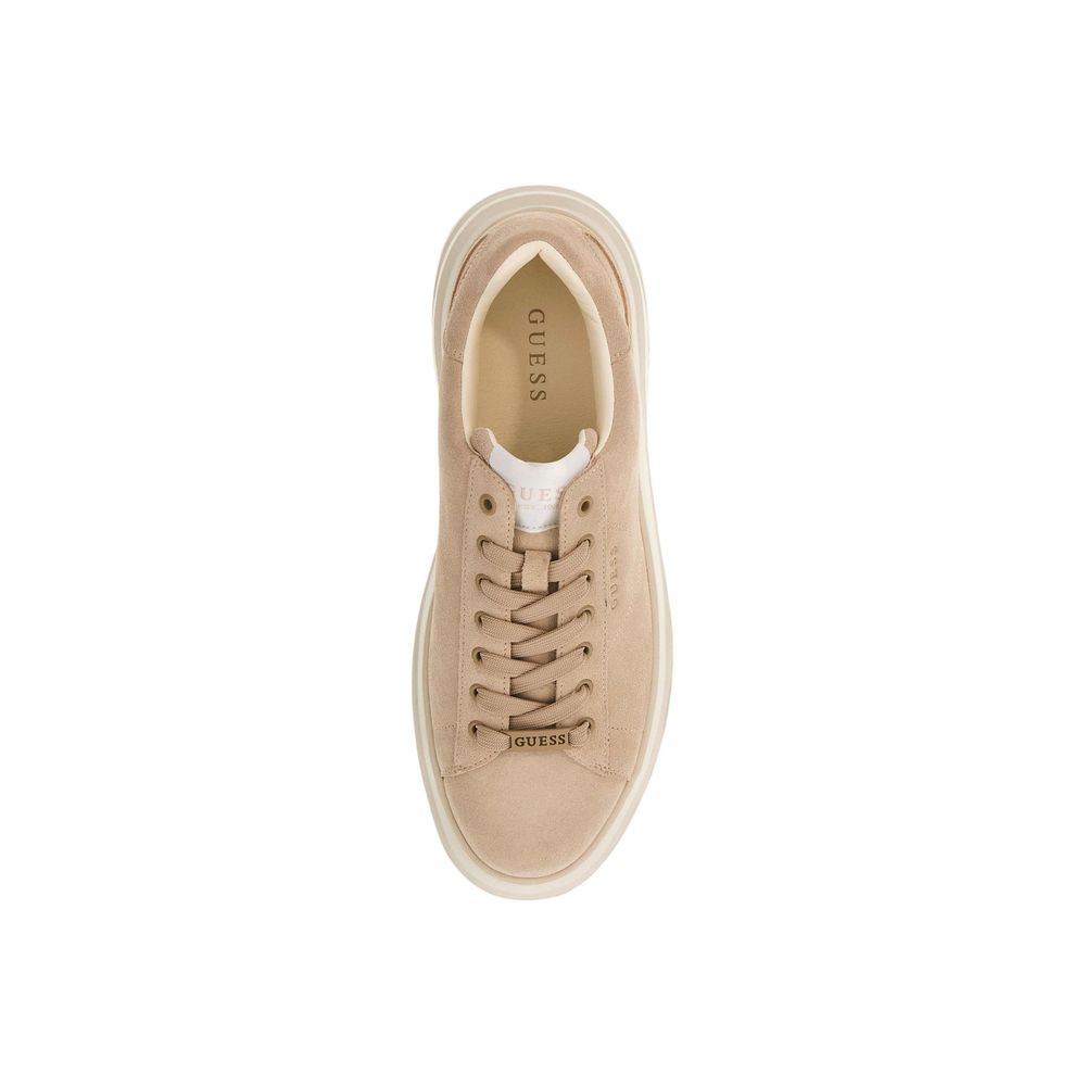 Guess Beige Suede Leather Low Top Sneakers