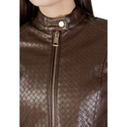 Guess Brown Polyethylene Biker Jacket