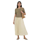 Jacqueline De Yong Beige Cotton Long Skirt