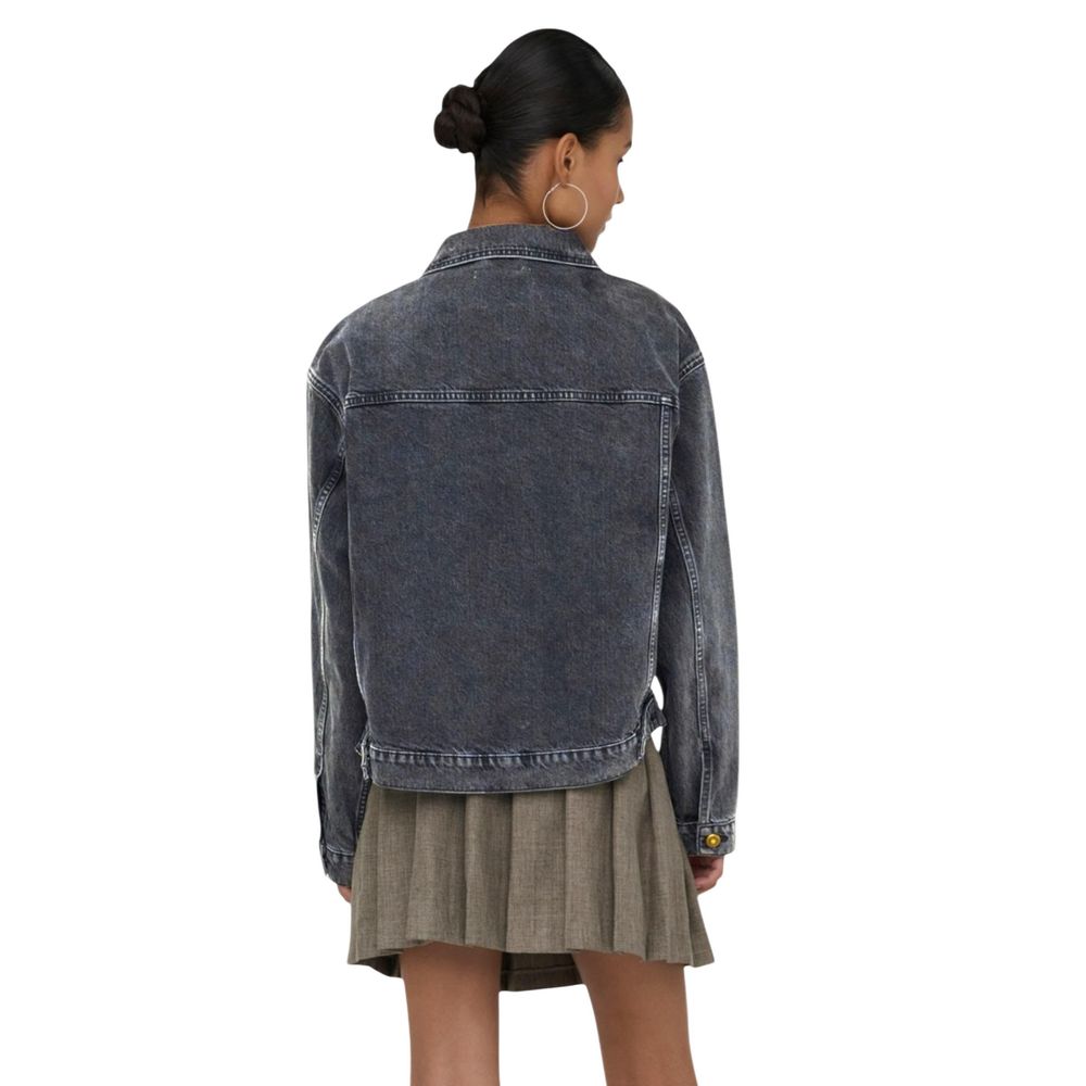 Only Black Cotton Denim Jacket