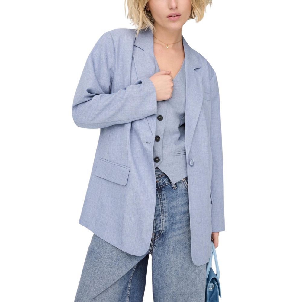 Only Blue Polyester Blazer