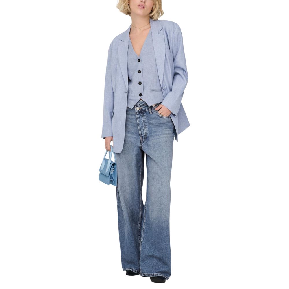 Only Blue Polyester Blazer