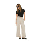 Only Cream Cotton Flared Pants