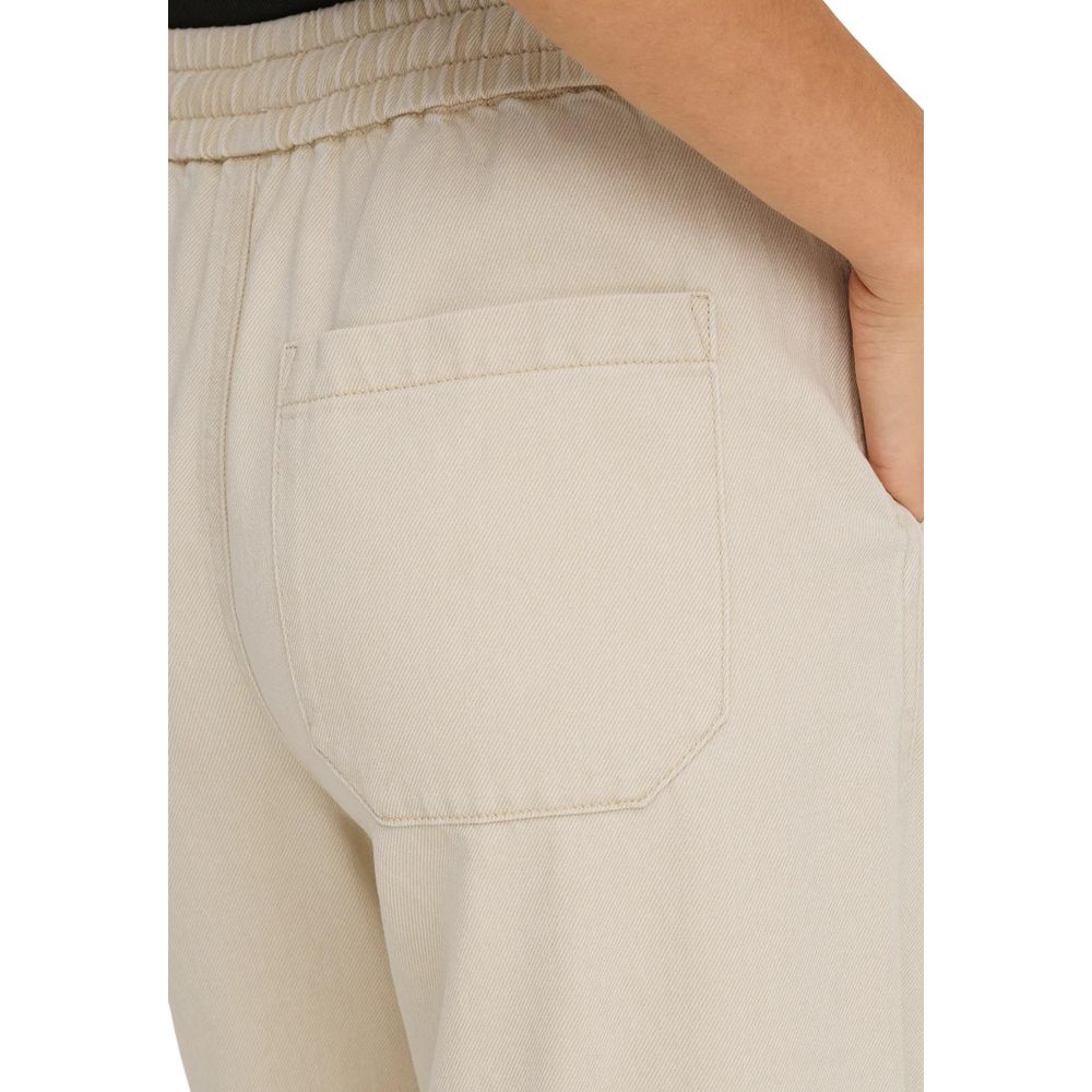 Only Cream Cotton Flared Pants