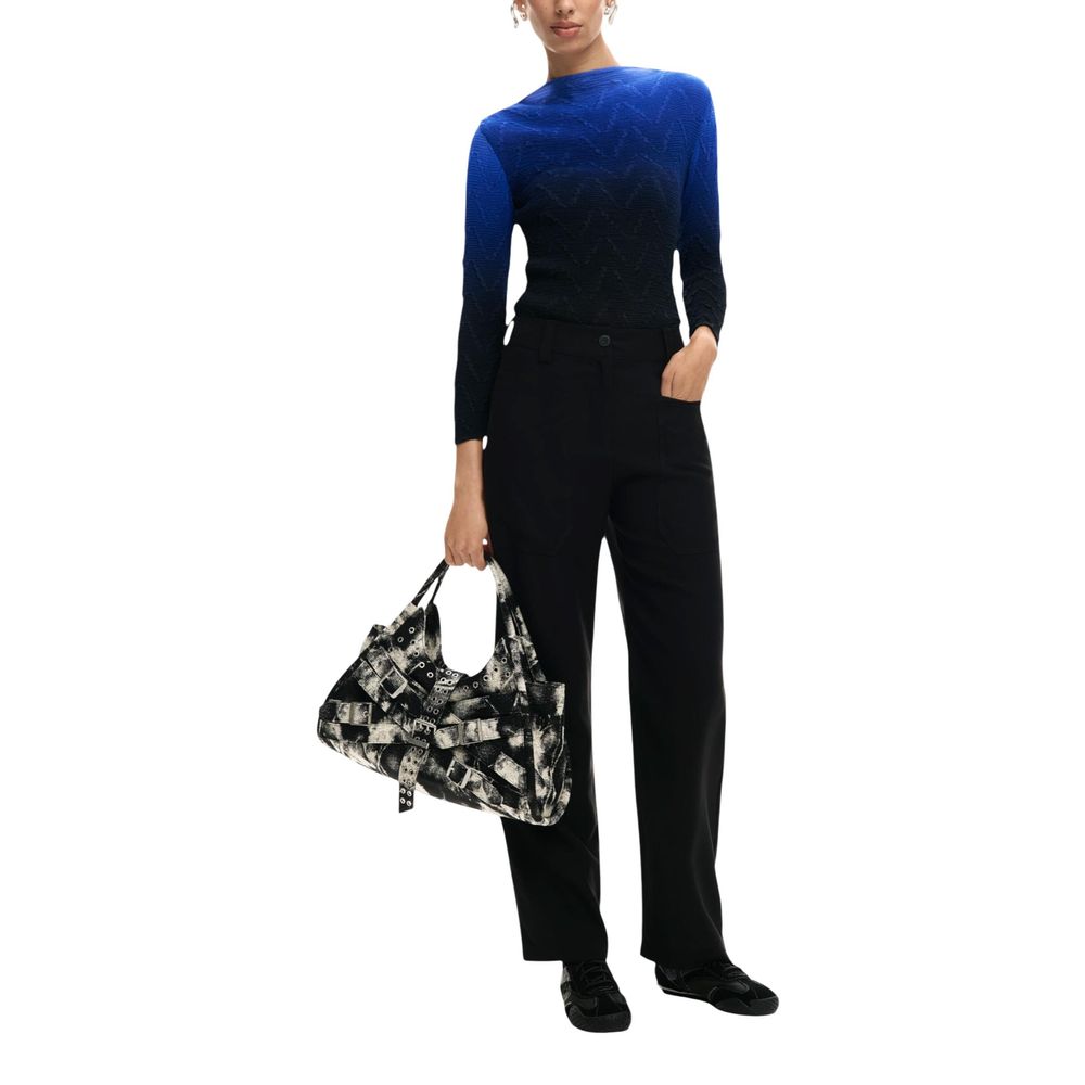 Desigual Black Viscose Casual Pants