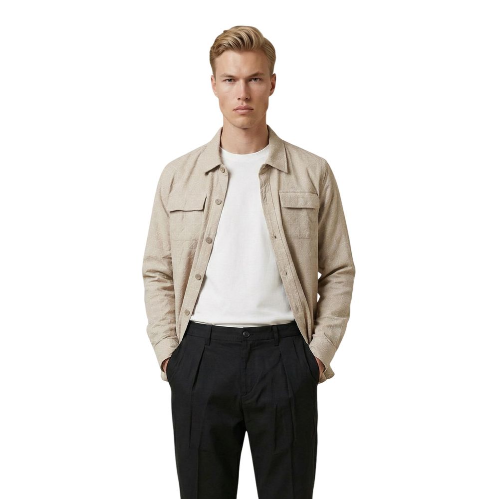 Gianni Lupo Beige Viscose Pattern Shirt