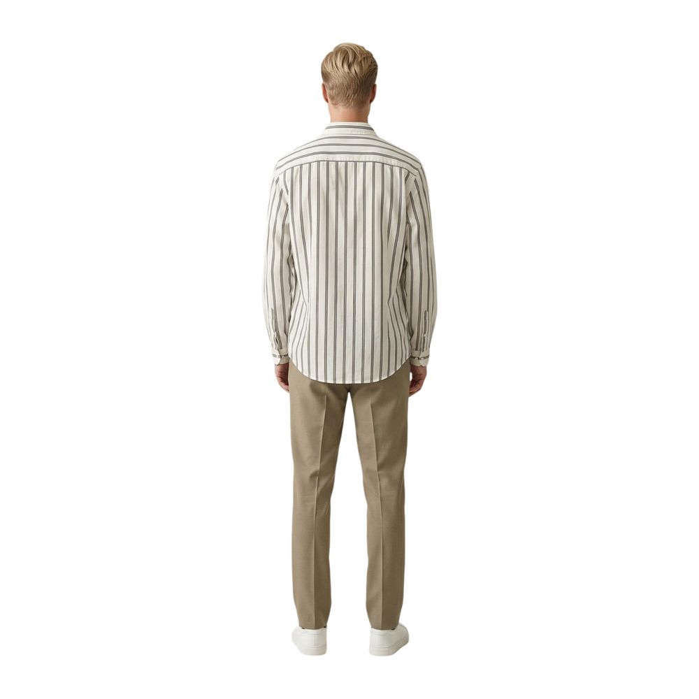 Gianni Lupo White Cotton Pattern Shirt