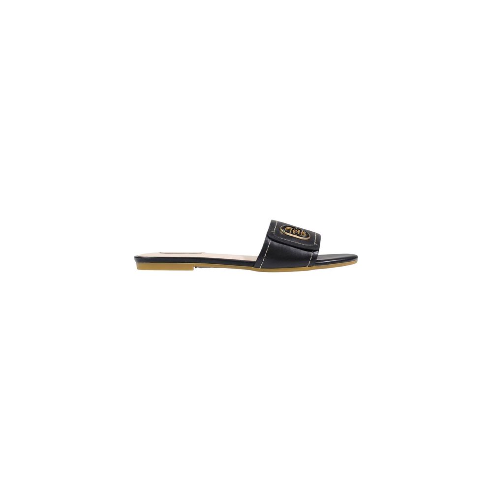 Liu Jo Black Leather Flat Sandals