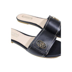 Liu Jo Black Leather Flat Sandals