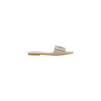 Liu Jo Beige Leather Flat Sandals