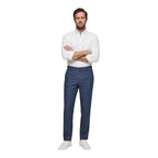 Borghese Blue Linen Casual Pants