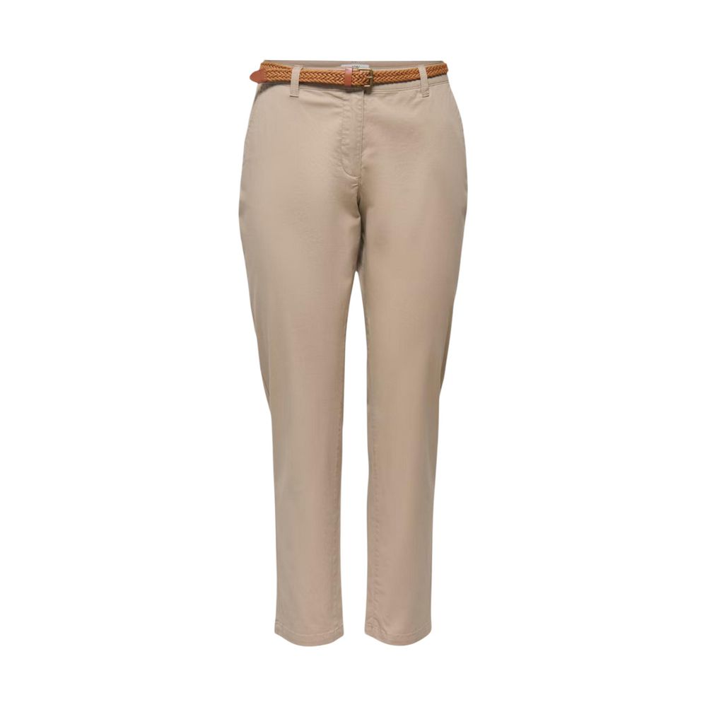 Jacqueline De Yong Beige Cotton Chino Pants