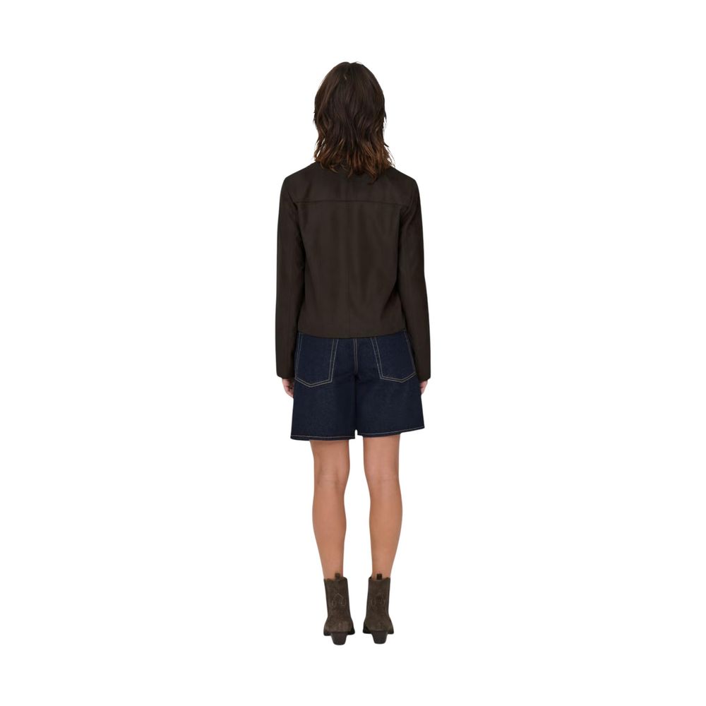Jacqueline De Yong Brown Polyester Full-Length Jacket