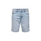 Only & Sons Light Blue Cotton Bermuda Shorts