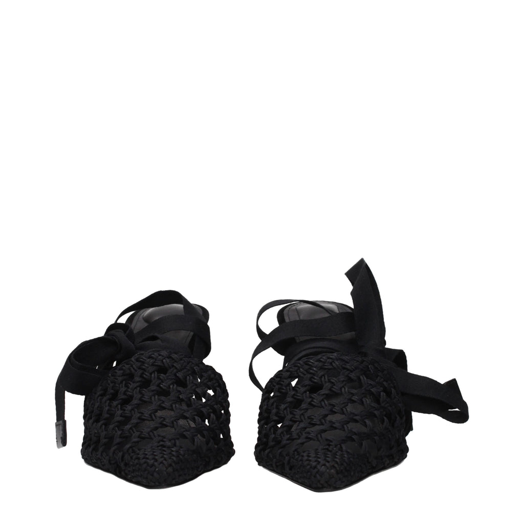 Jacquemus Black Fabric Strap-On Sandals